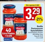 Pastasaucen Spezialitäten Angebote von Barilla bei WEZ Bad Oeynhausen für 3,29 €