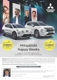 Mitsubishi Prospekt für Göppingen mit 1 Seite Mitsubishi Prospekt für Göppingen: "Mitsubishi Happy Weeks", 1 Seite, 16.03.2026 - 12.04.2026