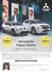 Aktueller Mitsubishi Prospekt (Salach, 1 Seite zum blättern Mitsubishi Prospekt Mitsubishi Happy Weeks mit 1 Seite