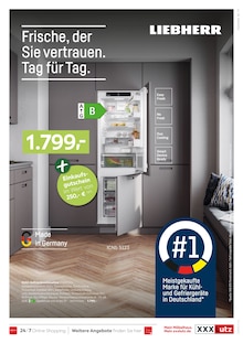 Kühlschrank im aktuellen XXXLutz Prospekt (Albstadt) Kühlschrank im XXXLutz Prospekt "NR. 1 BEI KÜCHEN" mit 24 Seiten (Albstadt)