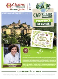 Catalogue Casino Supermarchés à Boulogne-Billancourt, avec 21 pages Prospectus Casino Supermarchés à Boulogne-Billancourt, "CAP' d'être plus solidaires : Provence et Corse", 21 pages, 21/06/2022 - 15/08/2022