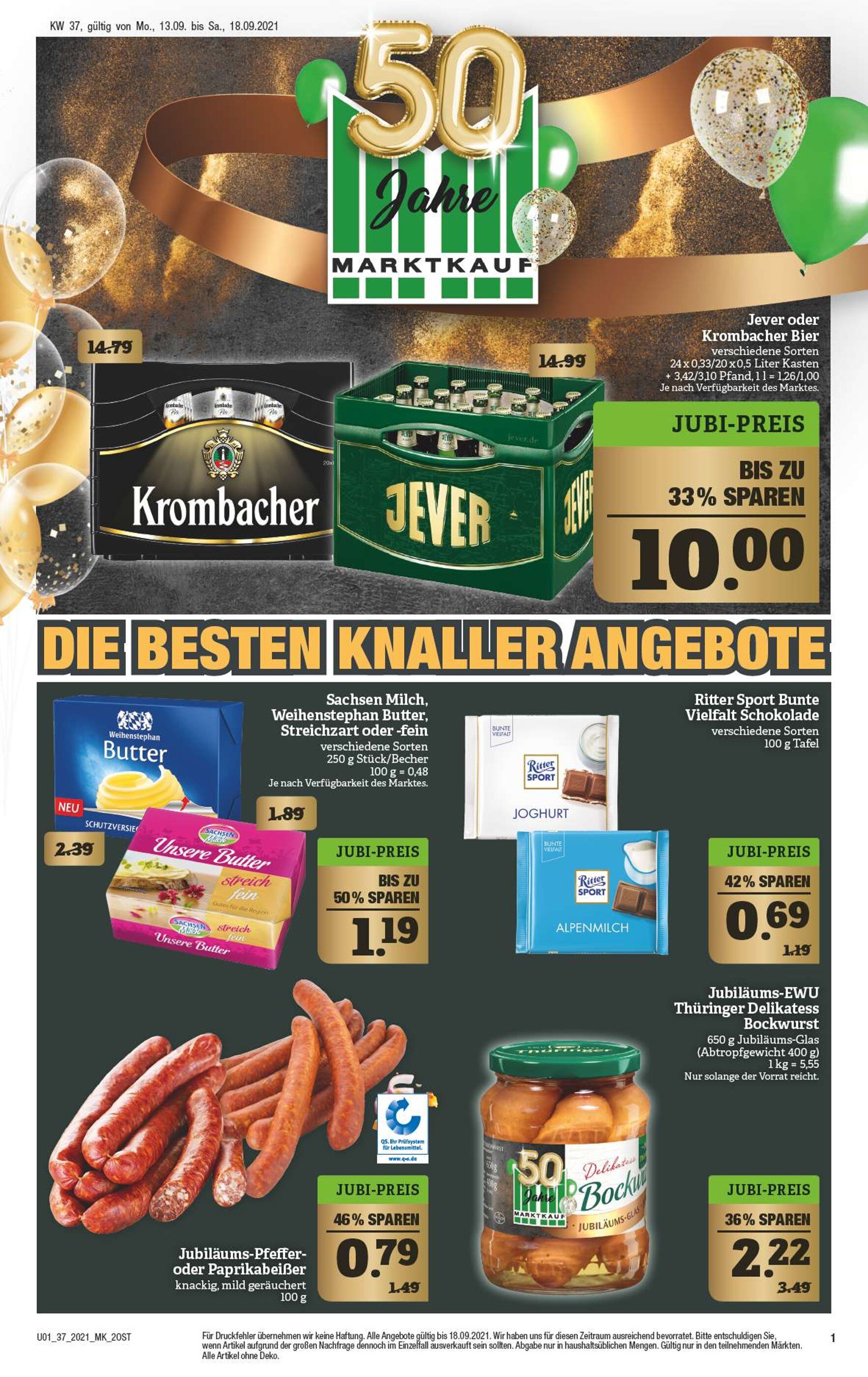 Marktkauf Prospekt für Neißeaue mit 60 Seiten Marktkauf Prospekt für Neißeaue: "DIE BESTEN KNALLER ANGEBOTE", 60 Seiten, 13.09.2021 - 18.09.2021