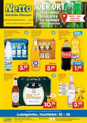 Coca Cola im Netto Marken-Discount Prospekt in Ludwigshafen Aktueller Netto Marken-Discount Prospekt mit Coca Cola, "DER ORT, AN DEM REGIONALE BRAUEREIEN UND BRUNNEN UNSERE PARTNER SIND.", Seite 1