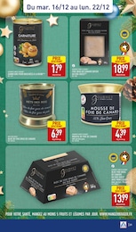Prix et réduction Foie Gras Cru dans le prospectus Aldi en cours Offre Foie Gras Cru dans le catalogue Aldi du moment à la page 21