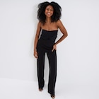 Combinaison pantalon bustier noir femme en promo chez La Halle Nantes à 35,99 €