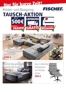 Fernsehsessel im Möbel Fischer Prospekt "Nur für kurze Zeit! Polster- und Boxspring-Tauschaktion" mit 1 Seiten (Fürth)