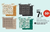 Lot de 2 galettes de chaise 40x40 cm en promo chez E.Leclerc Lot de 2 galettes de chaise 40x40 cm dans le catalogue E.Leclerc