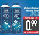 Milch im EDEKA Prospekt Frische Milch 1,5% Fett von Weihenstephan im aktuellen EDEKA Prospekt für 0,99 €