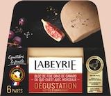 Bloc de foie gras de canard avec morceaux barquette dégustation 6 parts - LABEYRIE en promo à 14,99 € chez Intermarché Super Bloc de foie gras de canard avec morceaux barquette dégustation 6 parts - LABEYRIE dans le catalogue Intermarché Super