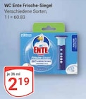 Frische-Siegel im Angebot bei GLOBUS in Wolfenbüttel Frische-Siegel Angebote von WC Ente bei GLOBUS Wolfenbüttel für 2,19 €