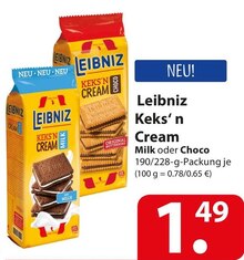 Leibniz Keks‘ n Cream bei famila Nordost in Bielefeld Leibniz Keks‘ n Cream im Angebot bei famila Nordost Bielefeld für 1,49 €