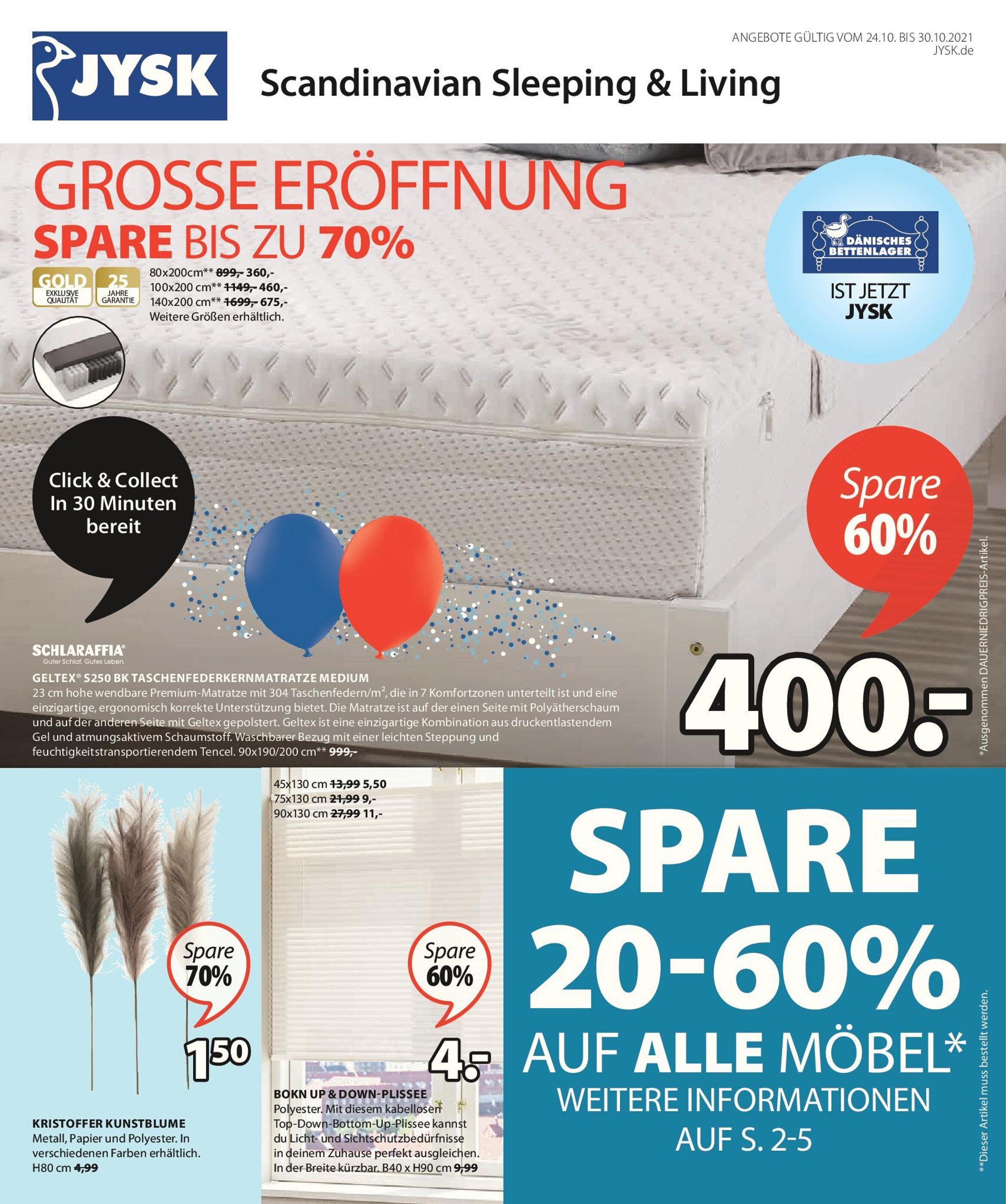 JYSK Prospekt für Lüneburg mit 24 Seiten JYSK Prospekt für Lüneburg: "GROSSE ERÖFFNUNG", 24 Seiten, 24.10.2021 - 30.10.2021