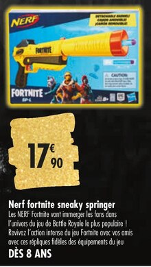 Nerf Fortnite sneaky springer - Carrefour Market à Levallois-Perret Nerf Fortnite sneaky springer en promo chez Carrefour Market Levallois-Perret à 17,90 €