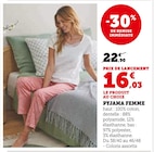 Pyjama femme - Collection U en promo chez Super U Arles à 16,03 €