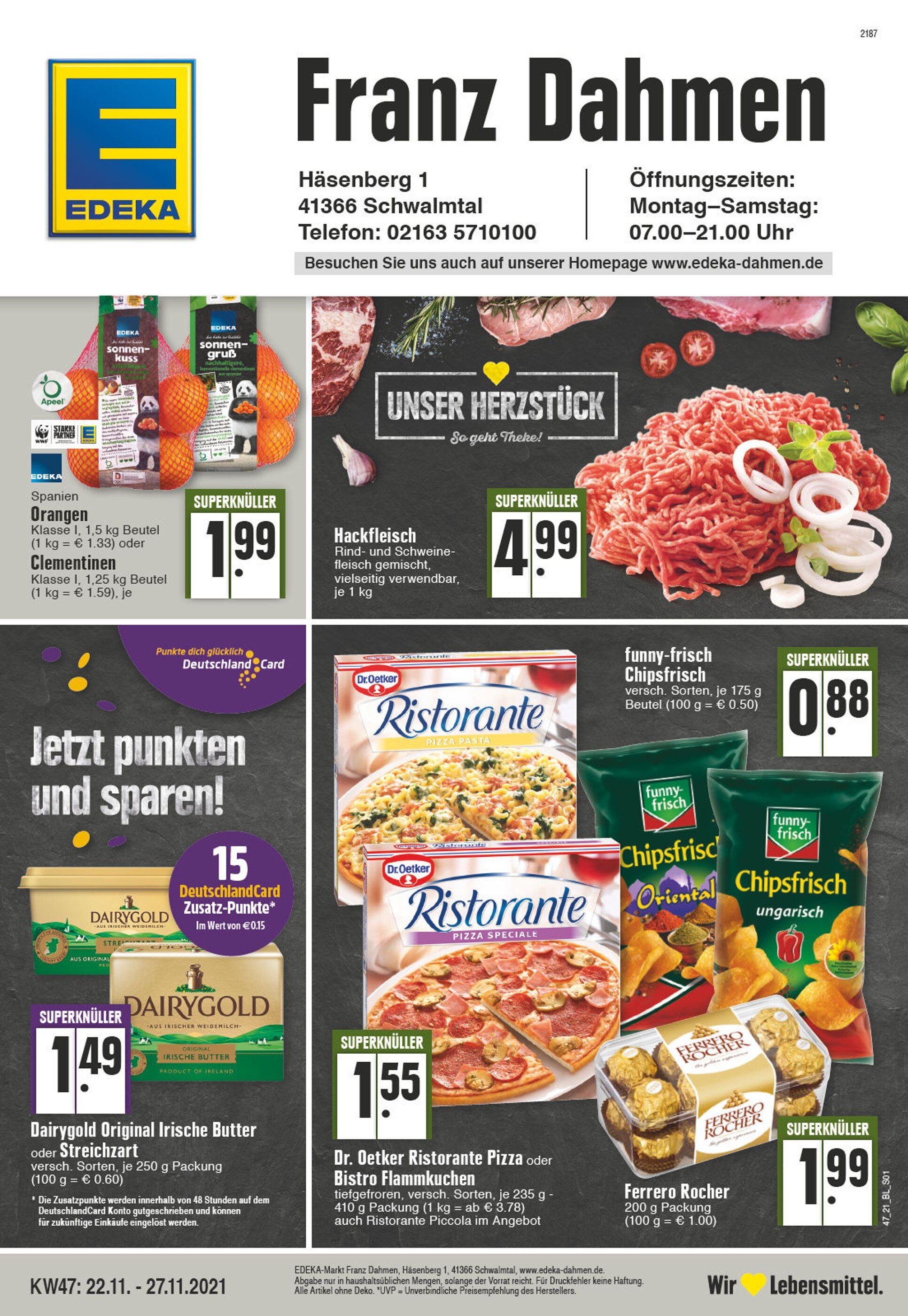 EDEKA Prospekt für Schwalmtal mit 24 Seiten EDEKA Prospekt für Schwalmtal: "Aktuelle Angebote", 24 Seiten, 22.11.2021 - 27.11.2021