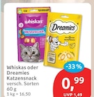 Whiskas oder Dreamies Katzensnack von Whiskas im aktuellen budni Prospekt