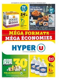 Catalogue Hyper U avec 20 pages de promos Prospectus Hyper U, "Méga formats, méga économies", pages, 31/01/2023 - 12/02/2023