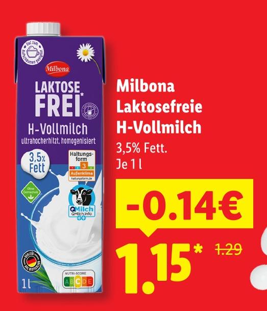 Laktosefreie H-Vollmilch