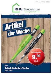 Aktueller RHG Baucentrum Prospekt (Plauen, 1 Seite zum blättern RHG Baucentrum Prospekt Artikel der Woche mit 1 Seite