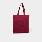 Sac tote bag zippé effet velours bordeaux femme en promo chez La Halle Sac tote bag zippé effet velours bordeaux femme dans le catalogue La Halle