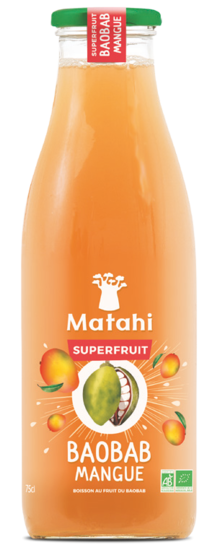 Jus de baobab mangue - NaturéO à Angers Jus de baobab mangue en promo chez NaturéO Angers à 2,57 €