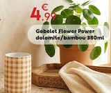 Gobelet Flower Power dolomite/bambou - Maxi Bazar à Aulnay-sous-Bois Gobelet Flower Power dolomite/bambou en promo chez Maxi Bazar Aulnay-sous-Bois à 4,99 €