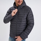 Doudoune légère déperlante à capuche gris foncé homme en promo chez La Halle Caen à 29,99 €