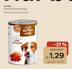 Hundenassnahrung Angebote von arriba bei Garten-Center Nordharz GmbH & Co. KG Peine für 1,29 €