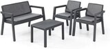 Salon de jardin 4 places effet rotin gris avec table basse fauteuils empilables - Brico Dépôt à Sarcelles Salon de jardin 4 places effet rotin gris avec table basse fauteuils empilables en promo chez Brico Dépôt Sarcelles à 99,00 €