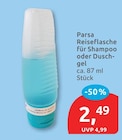 Reiseflasche für Shampoo oder Duschgel von Parsa für 2,49 € bei budni im Angebot Reiseflasche für Shampoo oder Duschgel von Parsa im aktuellen budni Prospekt