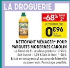 Nettoyant ménager* pour parquets modernes - Carolin - Supeco Nettoyant ménager* pour parquets modernes - Carolin à 0,96 € dans le catalogue Supeco