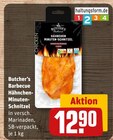 Hähnchen-Minuten-Schnitzel im Angebot bei REWE in Niederkassel Hähnchen-Minuten-Schnitzel Angebote von Butcher’s Barbecue bei REWE Niederkassel für 12,90 €