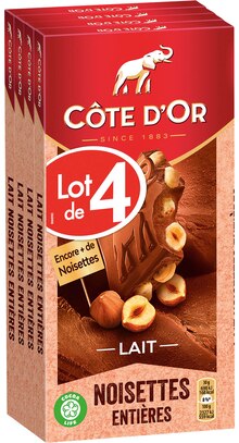 Tablettes de chocolat au lait noisettes entières - Monoprix à Houilles Tablettes de chocolat au lait noisettes entières en promo chez Monoprix Houilles à 10,59 €