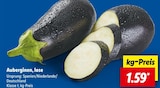 Auberginen, lose Angebot im Lidl Prospekt Auberginen, lose im Lidl Prospekt zum Preis von 1,59 €