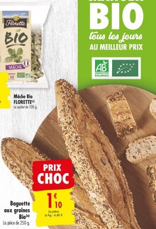 Baguette Au Fromage dans le catalogue Carrefour Baguette aux graines Bio à 1,10 € en promo chez Carrefour