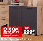 Buffet 3 portes / 4 tiroirs en promo chez But Buffet 3 portes / 4 tiroirs dans le catalogue But