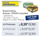 Kräuter-/Pfefferminzlikör Angebote von Kuemmerling bei Metro Göttingen für 9,98 €