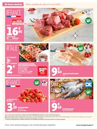Prix et réduction Fraises dans le prospectus Auchan Supermarché en cours Offre Fraises dans le catalogue Auchan Supermarché du moment à la page 4