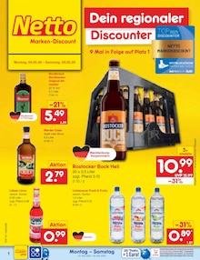 Bier im Netto Marken-Discount Prospekt "Aktuelle Angebote" mit 73 Seiten (Rostock)