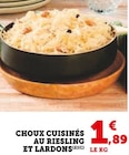 Choux cuisinés au Riesling et lardons dans le catalogue Super U