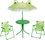 Maxi Bazar Sainte-Maxime - Promo Set de jardin enfant avec 2 chaises et 1 table avec parasol Promo Set de jardin enfant avec 2 chaises et 1 table avec parasol à 49,99 € dans le catalogue Maxi Bazar à Sainte-Maxime