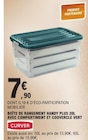 Boîte de rangement handy plus 20l avec compartiment et couvercle vert - CURVER en promo chez E.Leclerc Poitiers à 7,90 €