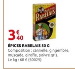 Promo Épices Rabelais à 3,40 € dans le catalogue Rural Master à Breteuil