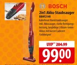 BOSCH 2in1 Akku-Staubsauger BBHF214R im Angebot bei famila Nordost in Lüneburg BOSCH 2in1 Akku-Staubsauger BBHF214R Angebote bei famila Nordost Lüneburg für 99,00 €