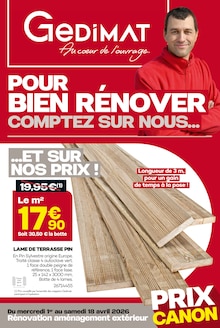 Promotion Aménagement Extérieur dans le prospectus Gedimat, valable du 01/04/2026 au 18/04/2026 Promo Aménagement Extérieur dans le catalogue Gedimat du moment à la page 1