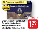 Deutsche Markenbutter mildgesäuert im Angebot bei E center in Neunkirchen Deutsche Markenbutter mildgesäuert Angebote von Unsere Heimat bei E center Neunkirchen für 1,29 €