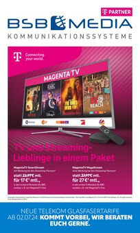 BSB mobilfunk Prospekt TV und StreamingLieblinge in einem Paket mit  Seiten