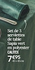 Set de 3 serviettes de table Sapia vert en polyester - CALITEX dans le catalogue Ambiance & Styles