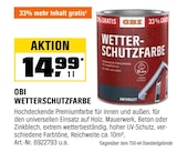 Aktuelles WETTERSCHUTZFARBE Angebot bei OBI in Paderborn ab 14,99 €
