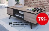 Table basse 2 tiroirs 106.6x50.1x35.2cm à 79,99 € dans le catalogue Maxi Bazar